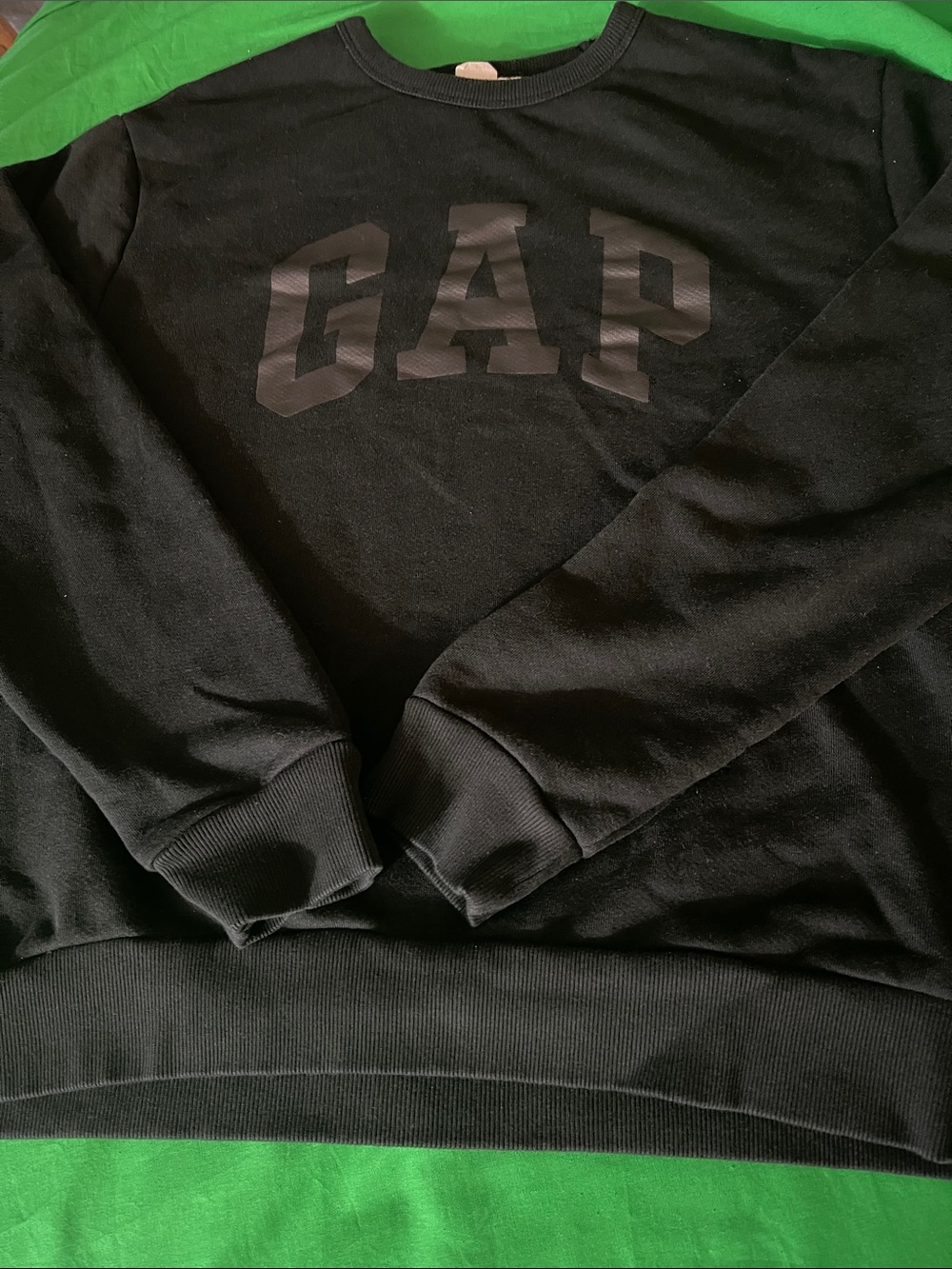 GAP Black Tonal Logo Crewneck Sweatshirt